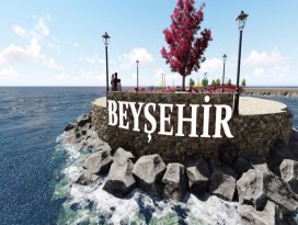 Beyşehir’de sahil bandına bisiklet ve yürüyüş yolu