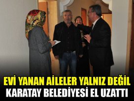 Evi yanan ailelere Karatay Belediyesinden yardım eli