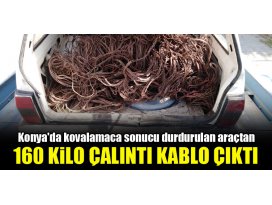 Konyada kovalamaca sonucu durdurulan araçtan 160 kilo çalıntı kablo çıktı!