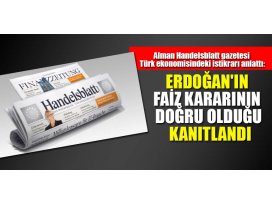 Alman Handelsblatt gazetesi Türk ekonomisindeki istikrarı anlattı