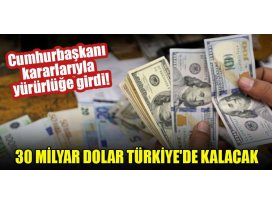 Cumhurbaşkanı kararlarıyla yürürlüğe girdi! 30 milyar dolar Türkiyede kalacak