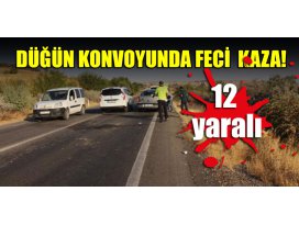 Düğün konvoyunda feci kaza: 12 yaralı