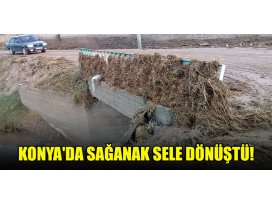 Konyada sağanak sele dönüştü