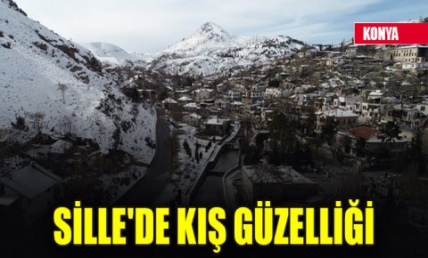 Tarihi yapılarıyla ünlü Sillede kış güzelliği