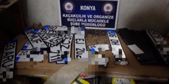 Konya’da sahte plaka basan kişilere operasyon:2 gözaltı