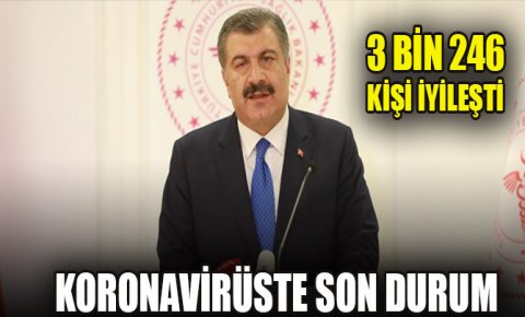Türkiyede bugünün koronavirüs bilançosu: 3 binden fazla kişi iyileşti