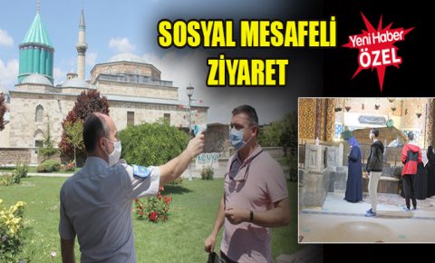 Misafirlerden Mevlanaya sosyal mesafeli ziyaret