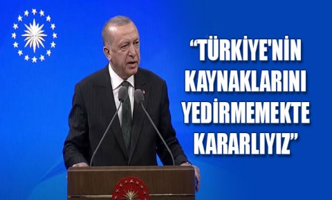 Erdoğan: Türkiyenin kaynaklarını yedirmemekte kararlıyız