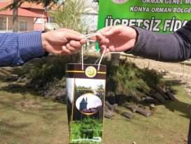 Bozkırda fidan dağıtıldı