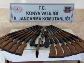 Konya’da 16 adet ruhsatsız tüfek ele geçirildi