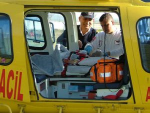 Hava ambulansıyla Konyaya getirildi