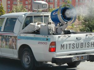 Karapınarda ilaçlama çalışmaları başladı