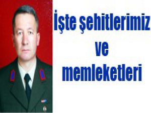 İşte şehitlerin memleketleri;
