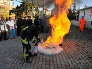 Akşehir Devlet Hastanesinde yangın tatbikatı