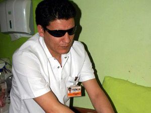 Konyada görme engelli vatandaş masörlük yapıyor