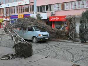 Akşehirde şiddetli lodos
