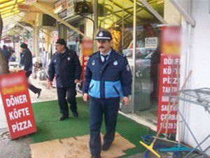 Kaldırım ve yol işgali yapan esnafa ceza