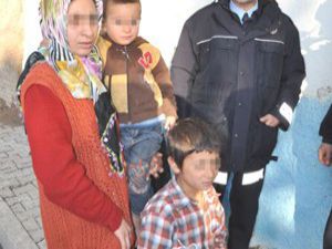 Konyada 4 çocuklu anne polise sığındı