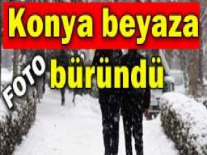 Konyada beyaz örtü manzaraları