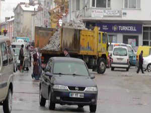 Beyşehirde kar temizliği