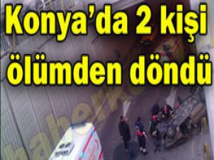 Konyada otomobil alt geçide uçtu