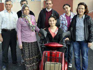Engelli Mervenin akülü araç sevinci