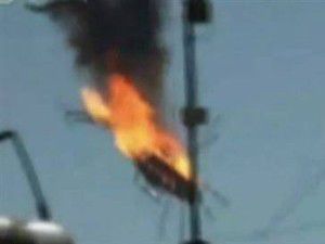 Esadın sarayına yakın bölgede helikopter düştü