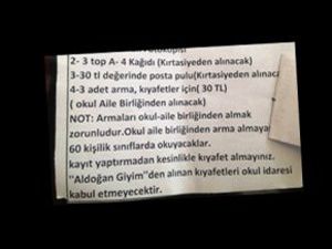 Velileri Şaşkına Çeviren Not