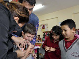 Halkapınarda 174 öğrenciye aşı yapıldı
