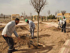 Meramda park yapımı sürüyor