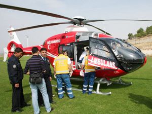 Traktör kazası helikopter getirtti