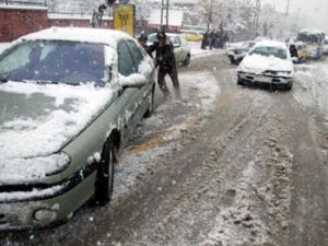 Konyada kar yağışı