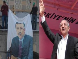 Erdoğan posteriyle karşılandı