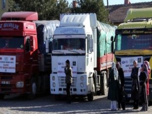 Konyadan Suriyeye üç yardım tırı