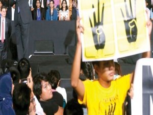 Obamaya Rabialı protesto
