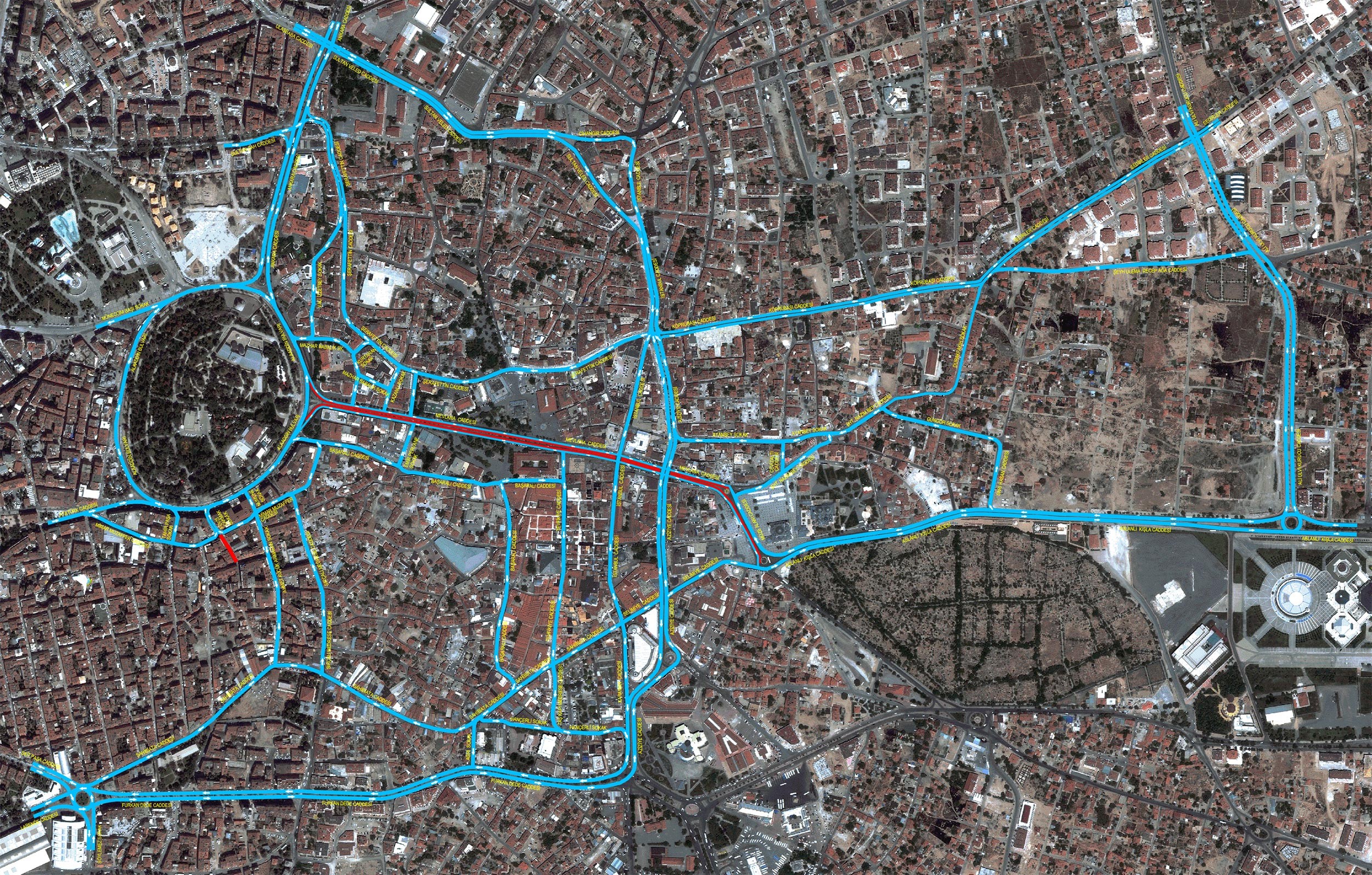 Mevlana caddesinde trafik düzenlemesi
