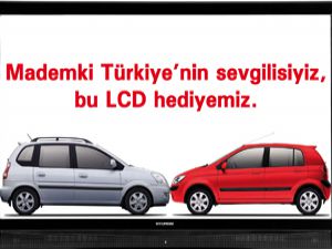 Araba alana LCD televizyon