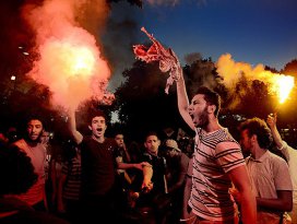 Saraçhanede Rabia protestosu