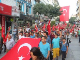 Konyada terörü protesto yürüyüşü