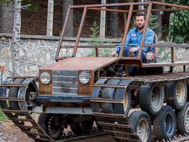 Tank görünümlü paletli araç yaptı