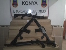 Beyşehirde usulsüz olarak üretilmiş 100 av tüfeği yakalandı