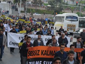 Halep saldırıları Konyada protesto edildi