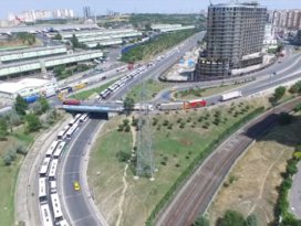 Otogardaki yoğunluk havadan görüntülendi