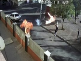 Gaziantepte okula böyle molotof attılar