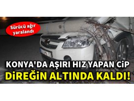 Konyada aşırı hız kazayı getirdi